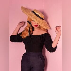 VACATION BLOUSE IN BLACK - VIXEN BY MICHELINE PITT